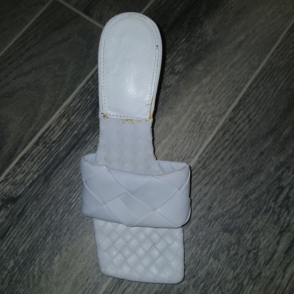 Bottega Veneta White Woven Sandals